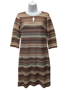Studio One Multicolor Overlay Shift Dress - Women’s 8